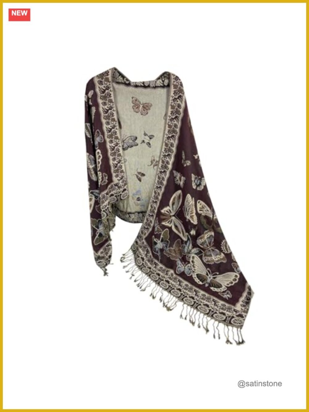 Reversible Paisley Pashmina Shawl Wrap Scarf Festival Accessory